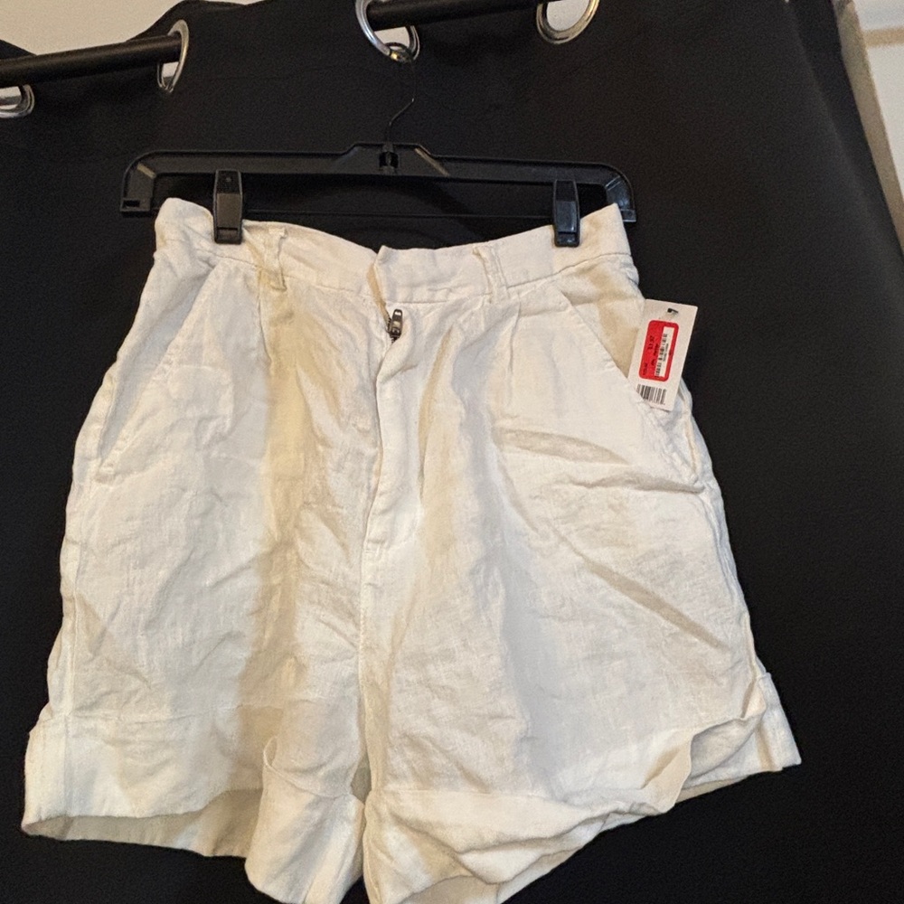 Joie Cream Linen Shorts